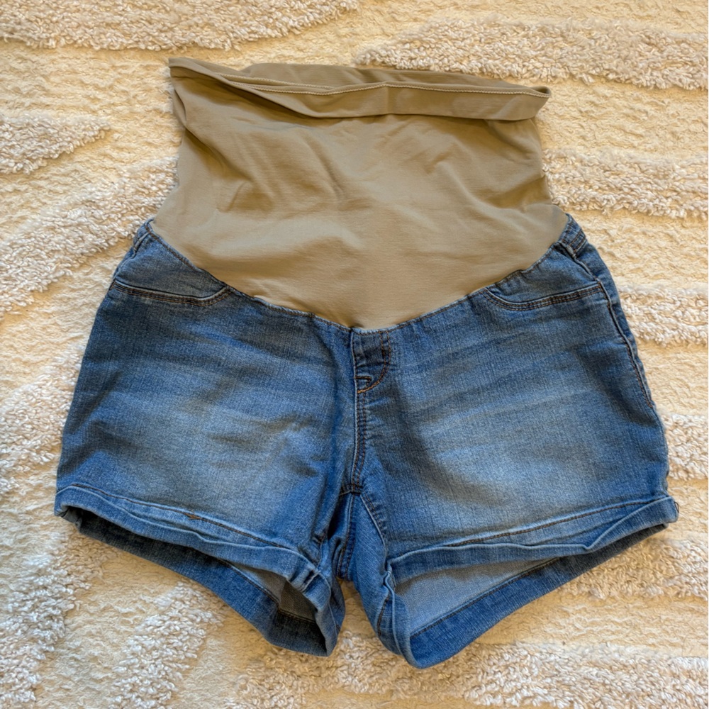 Blue Denim Maternity Shorts